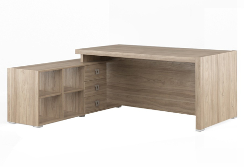 Стол письменный на опорной тумбе, цвет вяз
