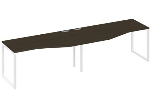 Рабочая станция эргономичная (2х160) Мира Одри, цвет венге + белый