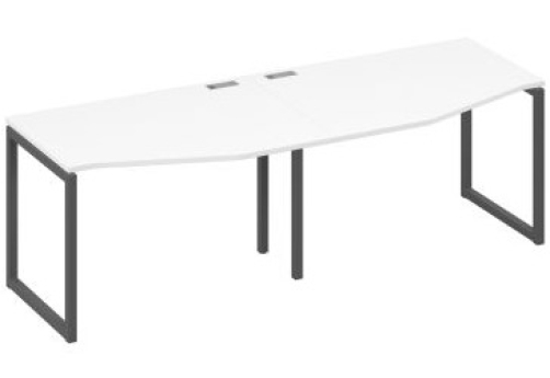 Рабочая станция эргономичная (2х120) Мира Одри, цвет белый премиум + антрацит