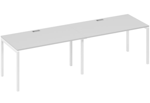 Рабочая станция 2х140 Мира Лофт, цвет серый + белый