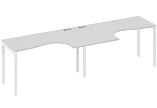 Рабочая станция эргономичная 2х140 Классика Мира Лофт, цвет серый + белый