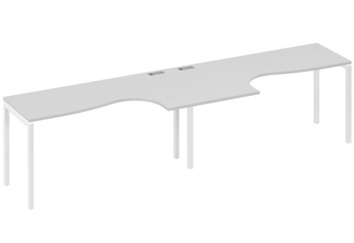 Рабочая станция эргономичная 2х160 Классика Мира Лофт, цвет серый + белый