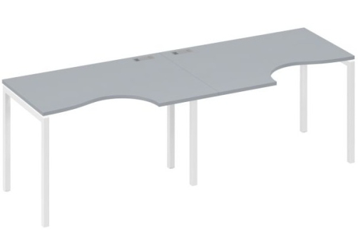 Рабочая станция эргономичная 2х120 Классика Мира Лофт, цвет серый + белый