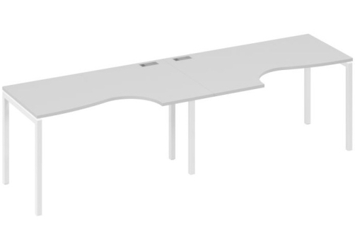Рабочая станция эргономичная 2х140 Классика Мира Лофт, цвет серый + белый