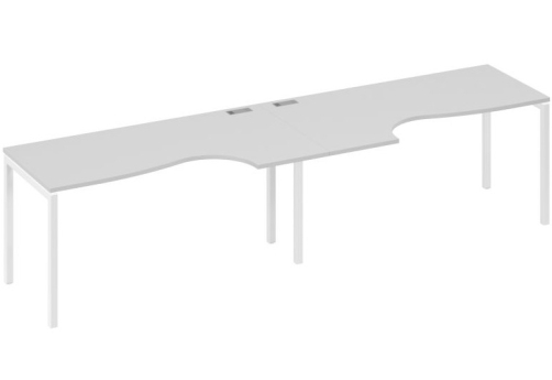 Рабочая станция эргономичная 2х160 Классика Мира Лофт, цвет серый + белый