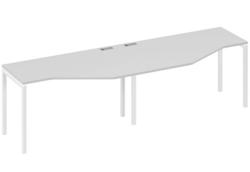 Рабочая станция эргономичная 2х140 Техно Мира Лофт, цвет серый + белый