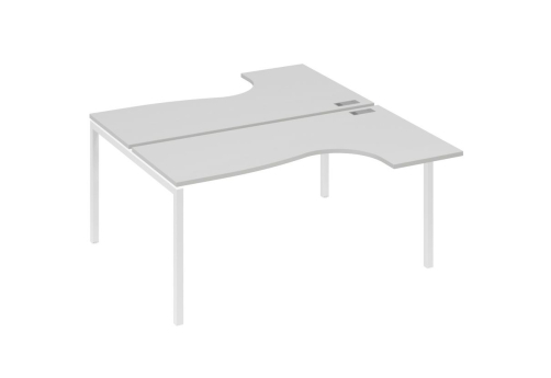 Рабочая станция эргономичная 2х160 Классика Мира Лофт, цвет серый + белый