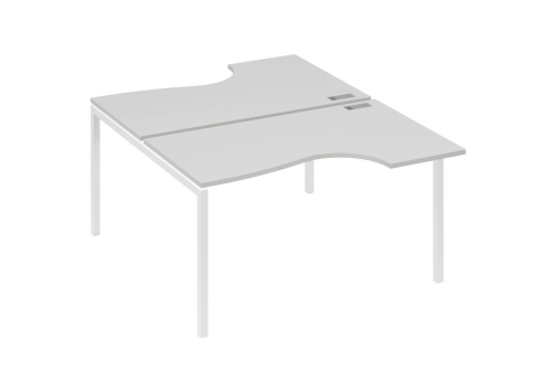 Рабочая станция эргономичная 2х140 Классика Мира Лофт, цвет серый + белый