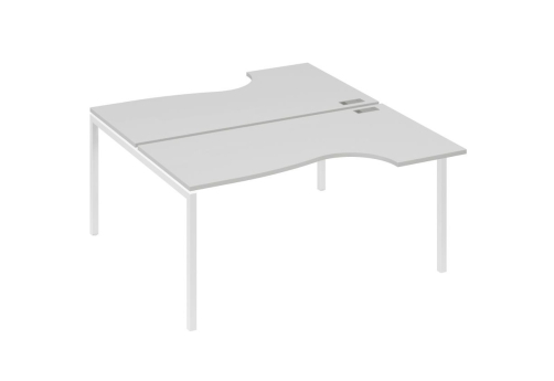 Рабочая станция эргономичная 2х160 Классика Мира Лофт, цвет серый + белый
