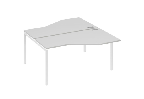 Рабочая станция эргономичная 2х160 Техно Мира Лофт, цвет серый + белый