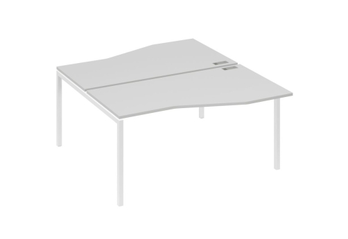 Рабочая станция эргономичная 2х160 Техно Мира Лофт, цвет серый + белый