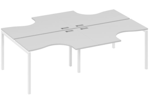 Рабочая станция эргономичная 4х120 Классика Мира Лофт, цвет серый + белый