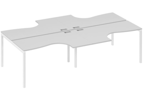 Рабочая станция эргономичная 4х140 Классика Мира Лофт, цвет серый + белый