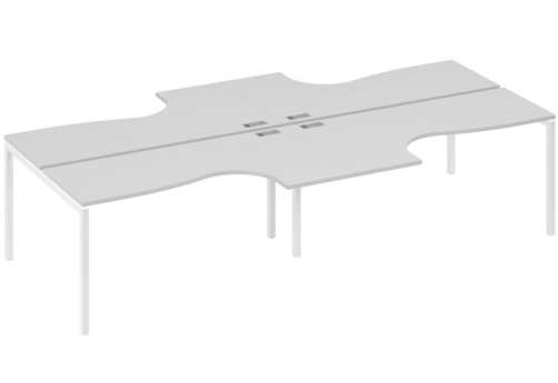 Рабочая станция эргономичная 4х160 Классика Мира Лофт, цвет серый + белый