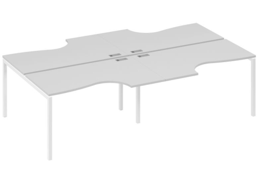 Рабочая станция эргономичная 4х140 Классика Мира Лофт, цвет серый + белый