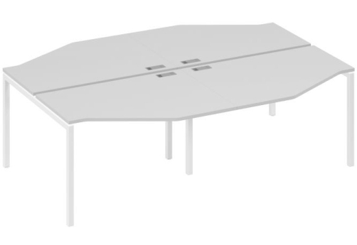 Рабочая станция эргономичная 4х120 Техно Мира Лофт, цвет серый + белый