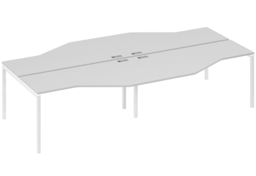 Рабочая станция эргономичная 4х160 Техно Мира Лофт, цвет серый + белый