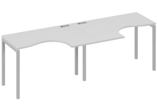 Рабочая станция эргономичная 2х120 Классика Мира Лофт, цвет серый + серый