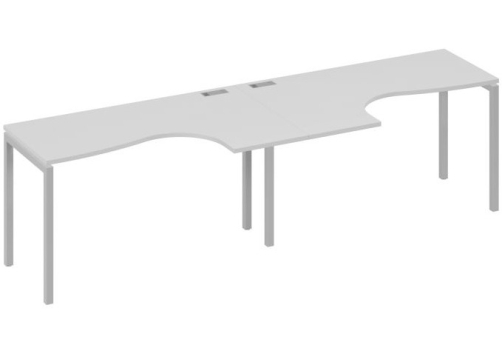 Рабочая станция эргономичная 2х140 Классика Мира Лофт, цвет серый + серый