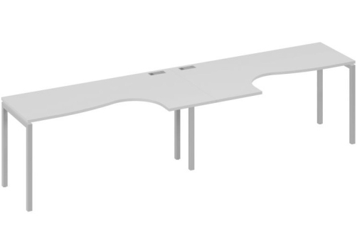Рабочая станция эргономичная 2х160 Классика Мира Лофт, цвет серый + серый
