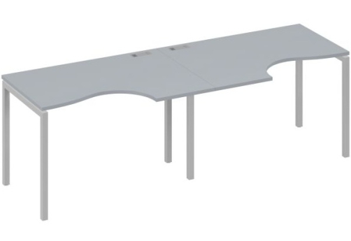 Рабочая станция эргономичная 2х120 Классика Мира Лофт, цвет серый + серый