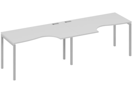 Рабочая станция эргономичная 2х140 Классика Мира Лофт, цвет серый + серый
