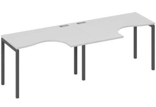Рабочая станция эргономичная 2х120 Классика Мира Лофт, цвет серый + антрацит