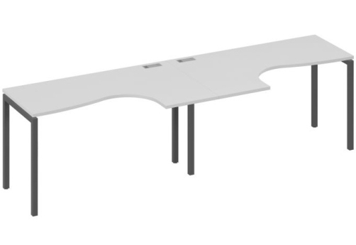 Рабочая станция эргономичная 2х140 Классика Мира Лофт, цвет серый + антрацит