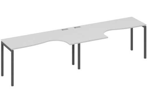 Рабочая станция эргономичная 2х160 Классика Мира Лофт, цвет серый + антрацит