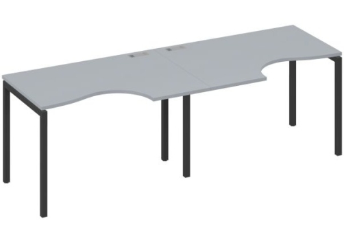 Рабочая станция эргономичная 2х120 Классика Мира Лофт, цвет серый + антрацит