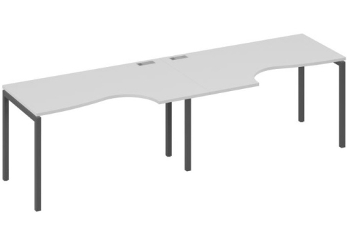 Рабочая станция эргономичная 2х140 Классика Мира Лофт, цвет серый + антрацит