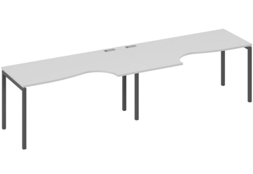 Рабочая станция эргономичная 2х160 Классика Мира Лофт, цвет серый + антрацит