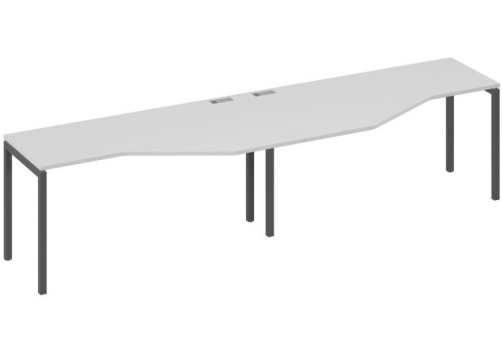 Рабочая станция эргономичная 2х160 Техно Мира Лофт, цвет серый + антрацит