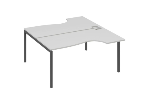 Рабочая станция эргономичная 2х160 Классика Мира Лофт, цвет серый + антрацит
