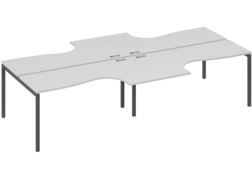Рабочая станция эргономичная 4х160 Классика Мира Лофт, цвет серый + антрацит
