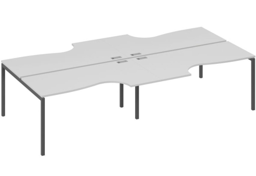 Рабочая станция эргономичная 4х160 Классика Мира Лофт, цвет серый + антрацит