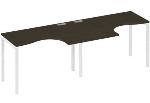 Рабочая станция эргономичная 2х120 Классика Мира Лофт, цвет венге + белый