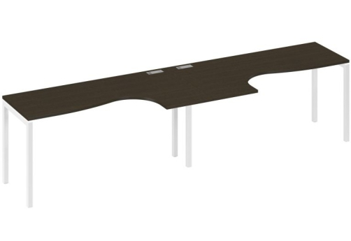 Рабочая станция эргономичная 2х160 Классика Мира Лофт, цвет венге + белый