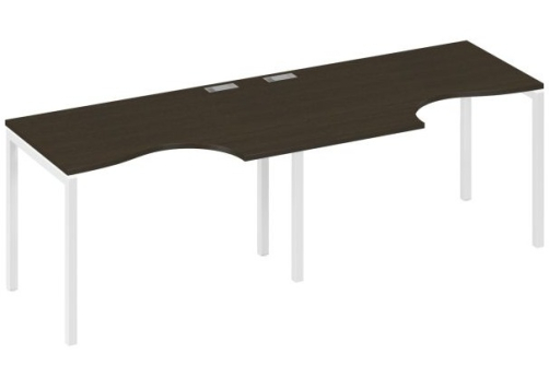 Рабочая станция эргономичная 2х120 Классика Мира Лофт, цвет венге + белый