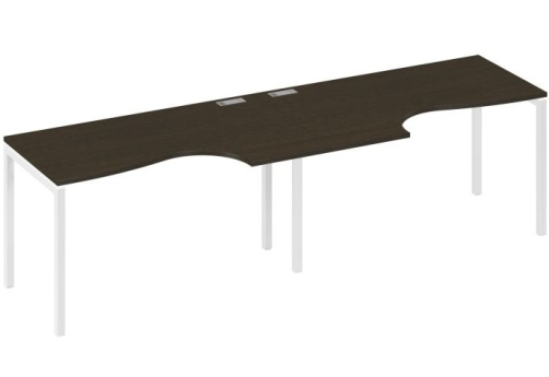 Рабочая станция эргономичная 2х140 Классика Мира Лофт, цвет венге + белый
