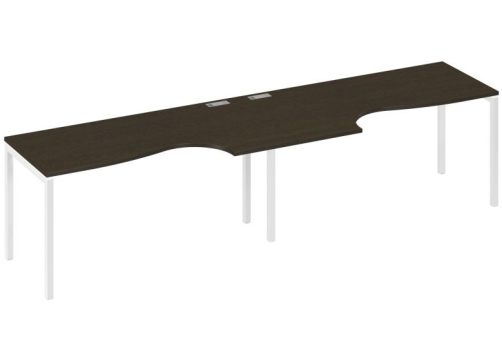 Рабочая станция эргономичная 2х160 Классика Мира Лофт, цвет венге + белый
