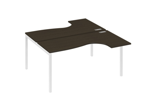 Рабочая станция эргономичная 2х160 Классика Мира Лофт, цвет венге + белый