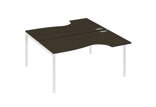 Рабочая станция эргономичная 2х160 Классика Мира Лофт, цвет венге + белый