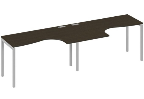 Рабочая станция эргономичная 2х140 Классика Мира Лофт, цвет венге + серый