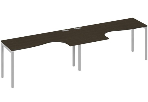 Рабочая станция эргономичная 2х160 Классика Мира Лофт, цвет венге + серый