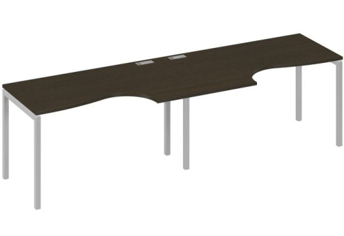 Рабочая станция эргономичная 2х140 Классика Мира Лофт, цвет венге + серый