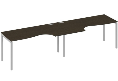 Рабочая станция эргономичная 2х160 Классика Мира Лофт, цвет венге + серый