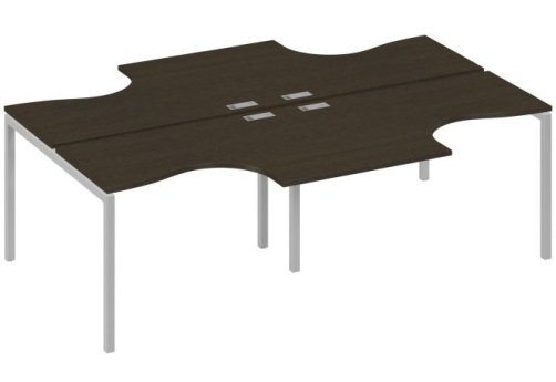 Рабочая станция эргономичная 4х120 Классика Мира Лофт, цвет венге + серый