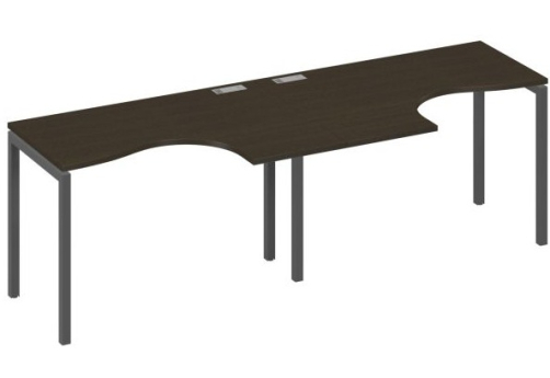 Рабочая станция эргономичная 2х120 Классика Мира Лофт, цвет венге + антрацит