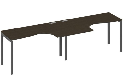 Рабочая станция эргономичная 2х140 Классика Мира Лофт, цвет венге + антрацит